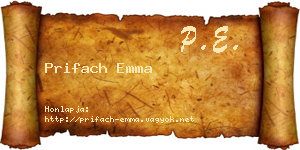 Prifach Emma névjegykártya