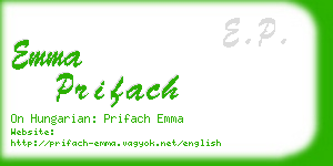 emma prifach business card